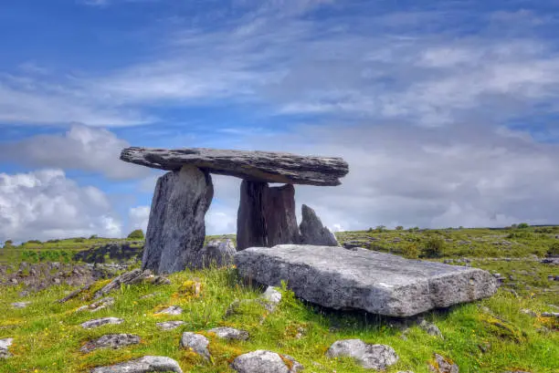 Photo of Poulnabrone Dolmen tomb, the Burren, Ireland