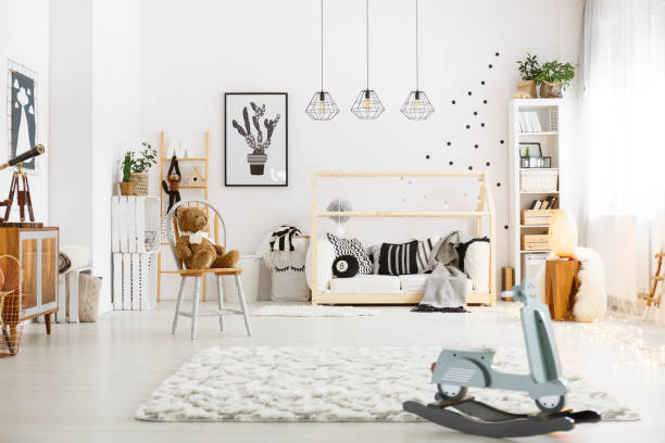 istock Room with rocking horse 695527862