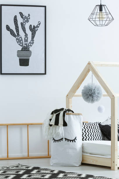 istock Black and white room for kid 695527892