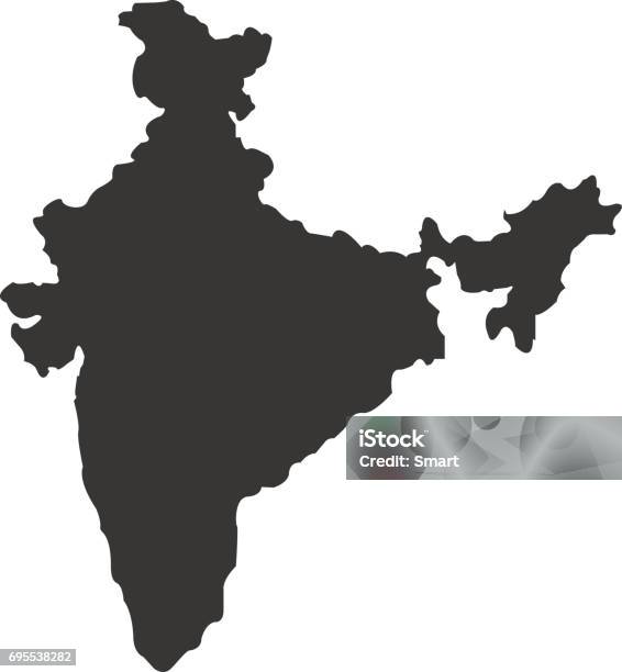 Vetores de Território Da Índia Sobre Um Fundo Branco e mais imagens de Índia - Índia, Mapa, Vector