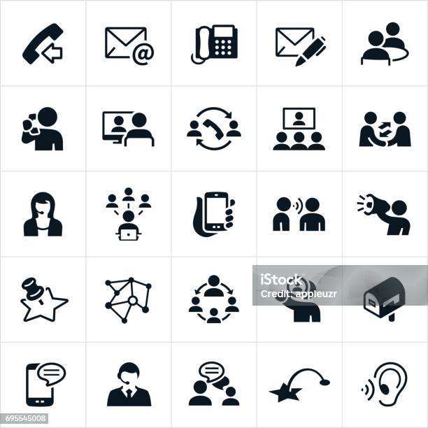 Contact Methods Icons Stock Illustration - Download Image Now - Icon Symbol, Face To Face, Connection