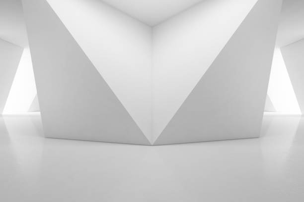 istock Modern interior design of showroom with empty floor and white wall background 695545104