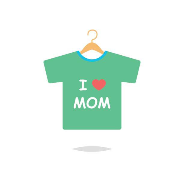 T-shirt icon i love mom vector Vector element kids tshirt stock illustrations
