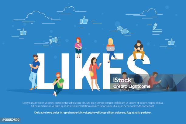 I Like It Concept Illustration Stock Illustration - Download Image Now - People, Social Media, Student