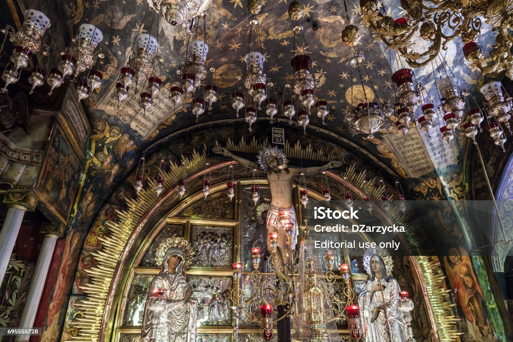Luogo Della Crocifissione Di Gesù Altare Della Crocifissione Xii Stazione Di Via Dolorosa Nota Anche Come