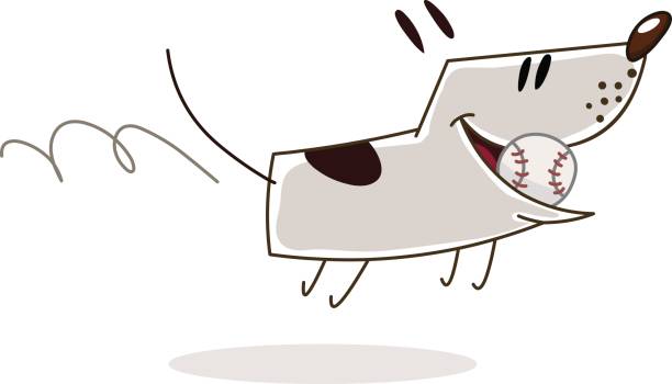 собака с мячом - characters sport animal baseballs stock illustrations