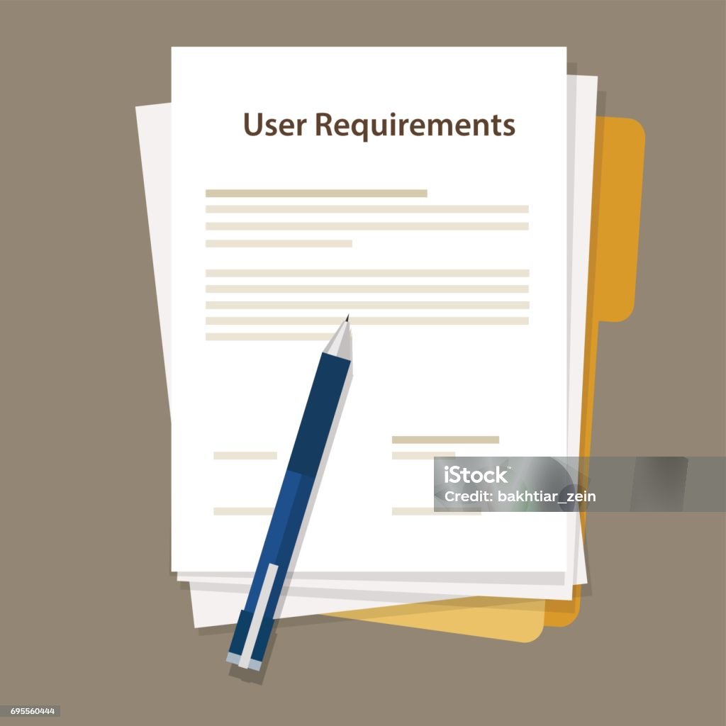 cahier des charges utilisateur document de travail du papier - clipart vectoriel de Document libre de droits