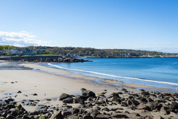 istock Rockport Harbor  with blue and clean sky 695561088