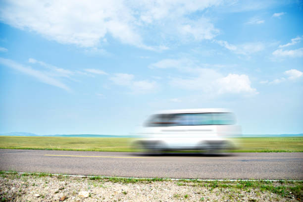 istock Car driving fast on the road. 695576696