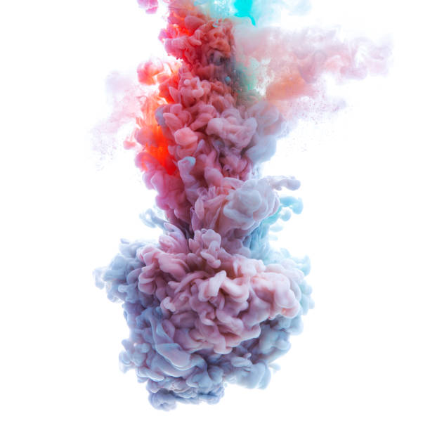 istock Flow of colorful paint underwater 695577006