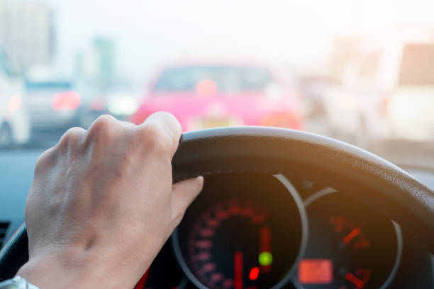 istock Driving car and traffic jam 695581408