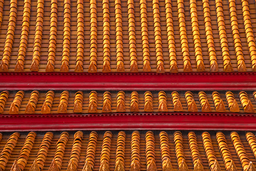 Beautiful pattern of marble temple roof