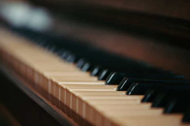 istock Keys of an old piano in blur. 695585514