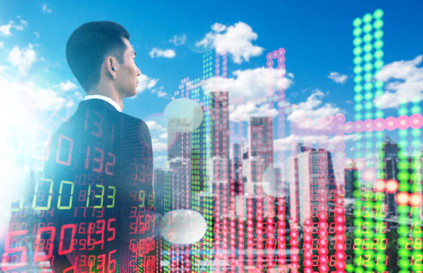 istock Businessman with stock market 695586322