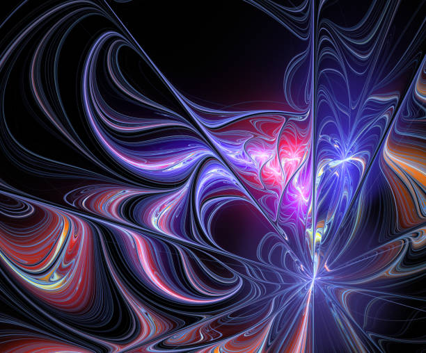 istock Abstract illustration of a fractal pattern on black background 695586584