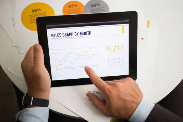 istock Close-up of manager working with report data 695589048