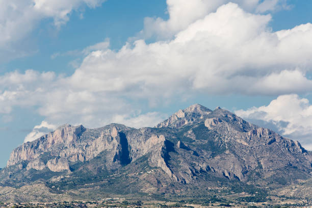 View on a cloudy day of the mountain called Cabeço D'or in the province of Alicante, Spain