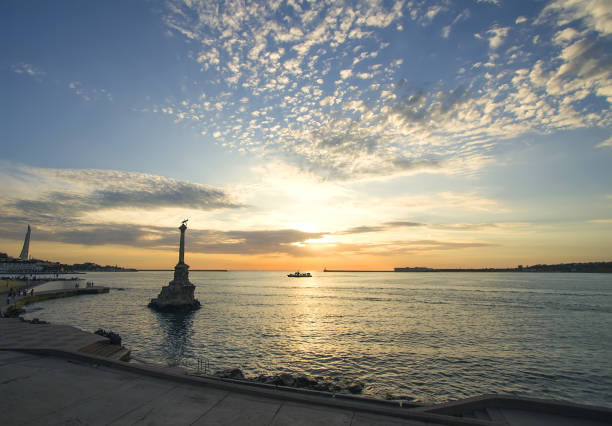 istock monument to scuttled ships. Symbol of Sevastopol. 695592494