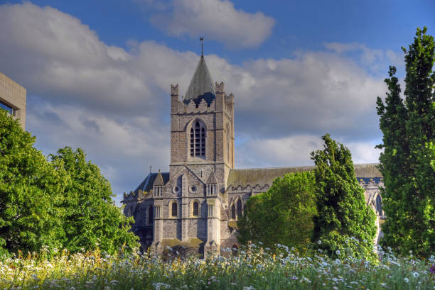 собор церкви христа в дублине, ирландия - christ church cathedral стоковые фото и изображения