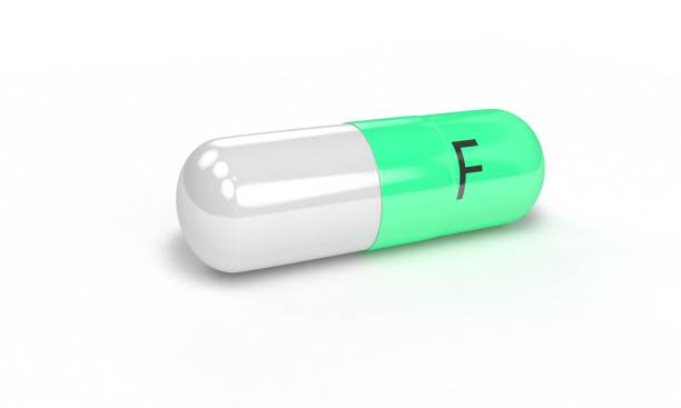 istock Pill F isolated on the white, 3d render 695593184