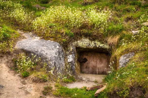 Ancient handmade caves near settlement of the White Croatian - Stilsko, Ukraine. Stilsko was one of the biggest cities of Europe in 9 century.