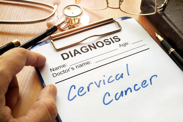 A diagnostic form with words Cervical cancer. A diagnostic form with words Cervical cancer. cervical cancer photos stock pictures, royalty-free photos & images