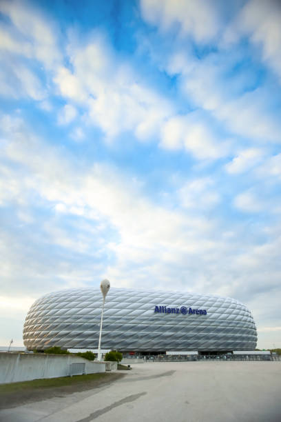 Allianz Arena in Munich MUNICH, GERMANY - MAY 9, 2017 : A view of the Allianz Arena football stadium in Munich, Germany. The Allianz Arena is home football stadium for FC Bayern Munich. allianz arena stock pictures, royalty-free photos & images