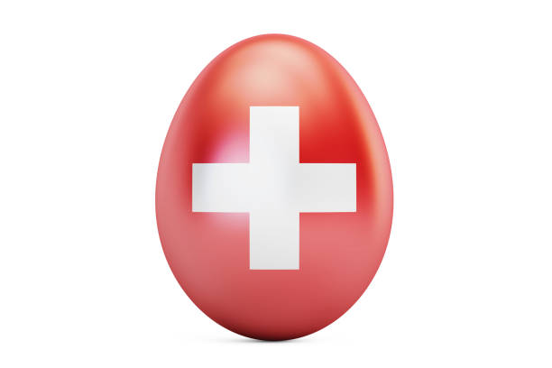 istock Easter egg with flag of Switzerland, 3D rendering 695604274