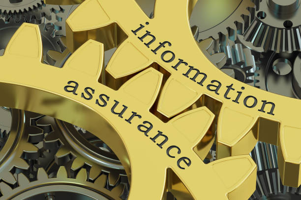 istock Information Assurance concept on the gearwheels, 3D renderin 695608012