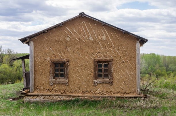 Old hut house stock photo