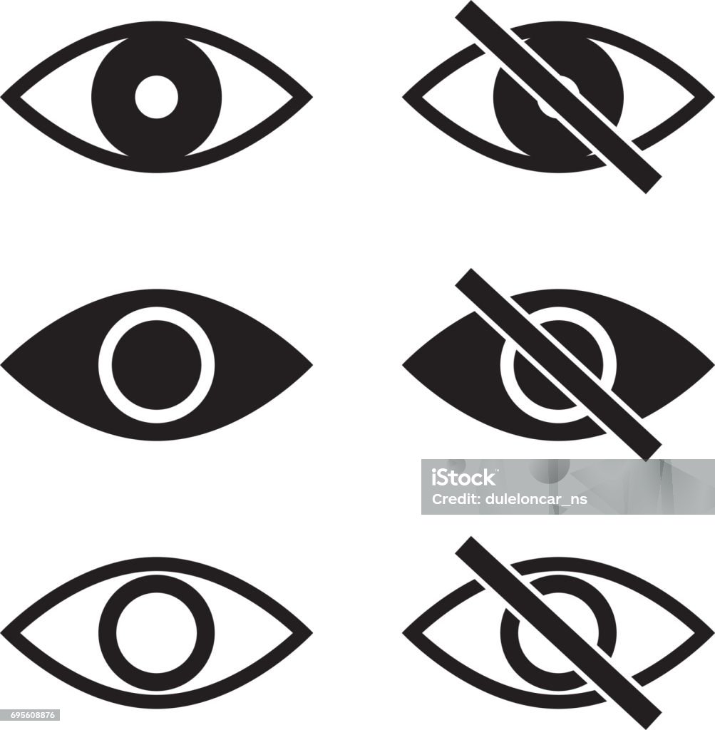 Show Hide Blind Eye Vector Icons Vector Show Hide Icons
 Icon Symbol stock vector