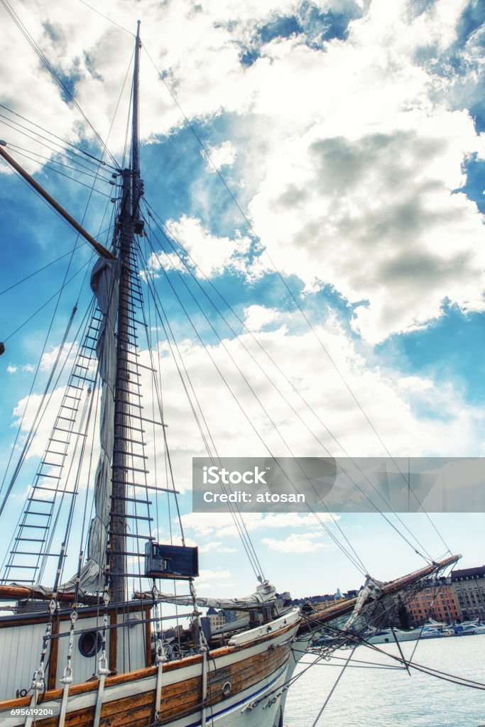 The old sailing ships in dock, Helsinki, Finland Historical sailing ship at port of helsinki finland Animal Digestive System Stock Photo