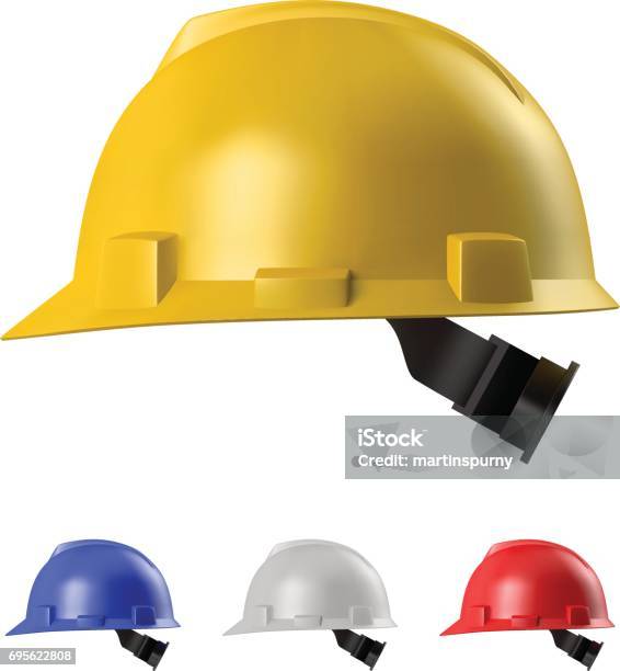 Safety Helmet Stock Illustration - Download Image Now - Hardhat, Side View, Profile View