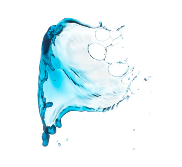Blue water splash stock photo