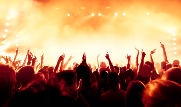 istock cheering crowd at a rock concert 695629616