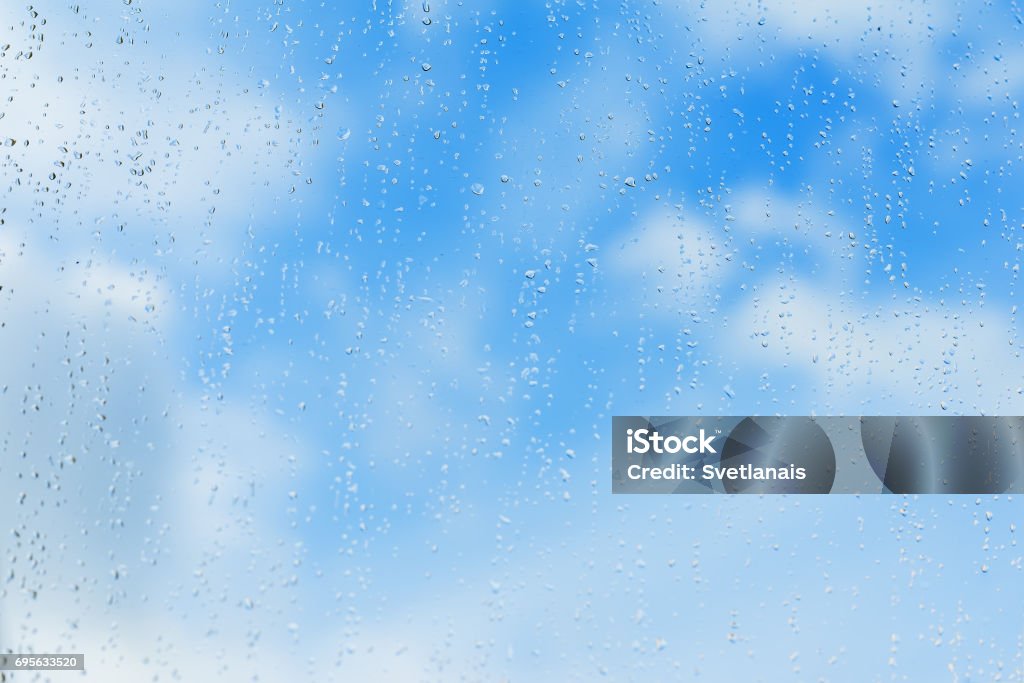 Textured Blue Background Of Sky Natural Water Drops On Window Glass Rain  Texture Concept Of Clear Pure Bright Renovated Modern Background With Text  Wallpaper Stock Photo - Download Image Now - iStock
