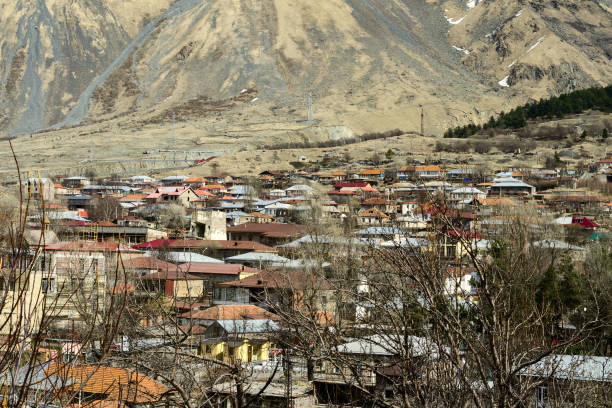 istock Mountain caucasus village Stepantsminda, Mtskheta-Mtianeti region, Georgia. 695633540