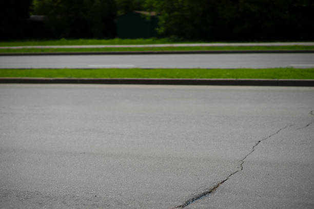 istock Horizontal city road with crack background 695636228