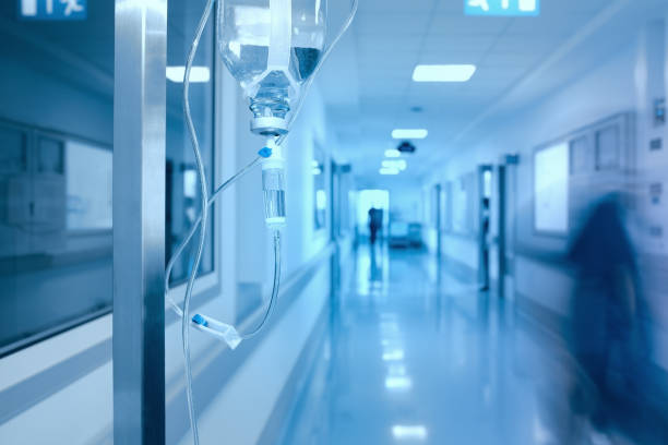 istock Iv Drip in hospital corridor 695645846