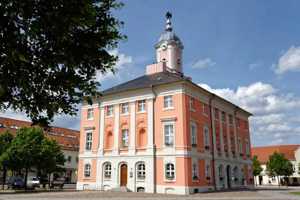 old town hall in Templin with baroque facade, Germany, Brandenburg