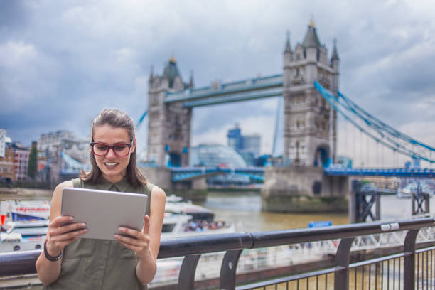 istock Beautiful woman in London 695652184