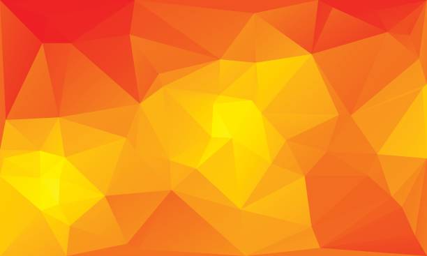 ilustraciones, imágenes clip art, dibujos animados e iconos de stock de triángulos abstractos fondo - naranja ardiente - fire large illustration and painting yellow