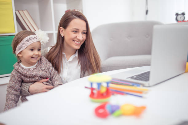 istock Mother and cute baby daughter 695660208