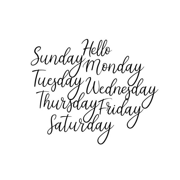 istock Days of week from Monday to Sunday. Modern calligraphy. Handwritten 695670740