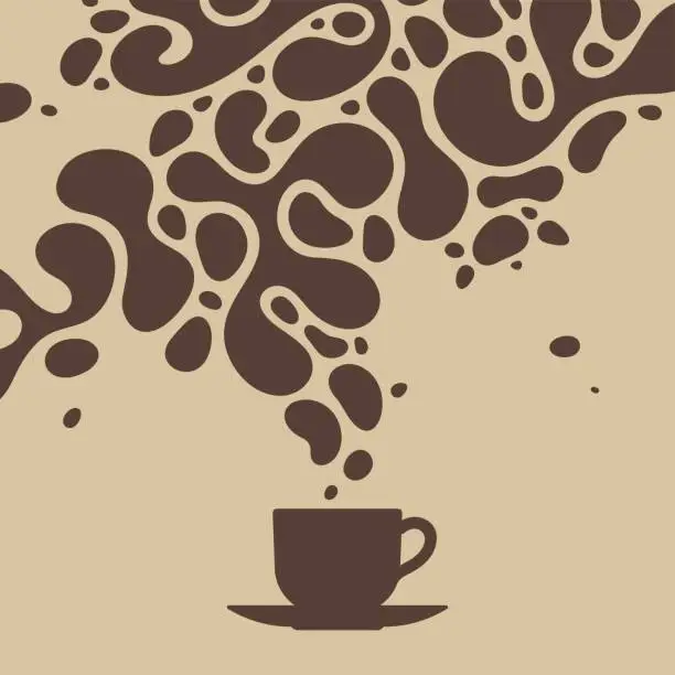 Vector illustration of Splashes of coffee