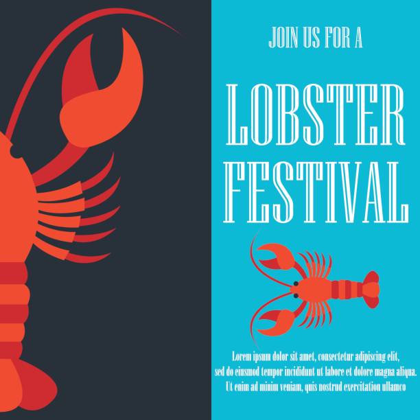 ilustrações de stock, clip art, desenhos animados e ícones de lobster poster for lobster festival . vector illustration - lobster
