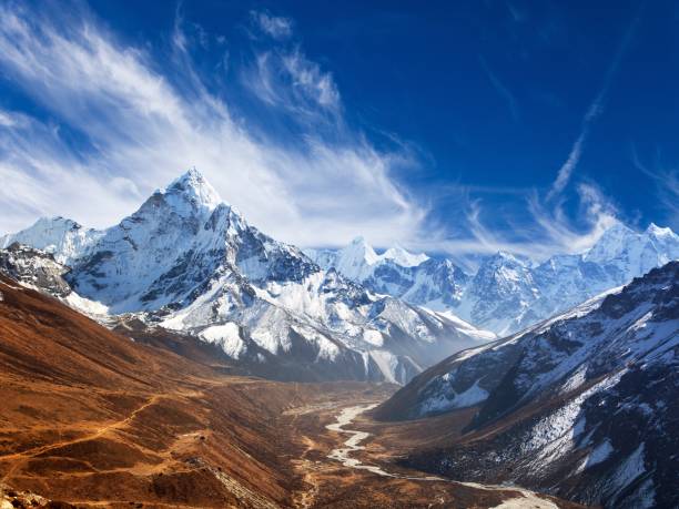 istock view of mount Ama Dablam with beautiful sky 695678290