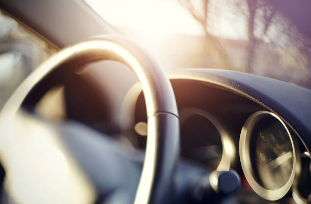 istock Background with the dashboard of the car 695684658