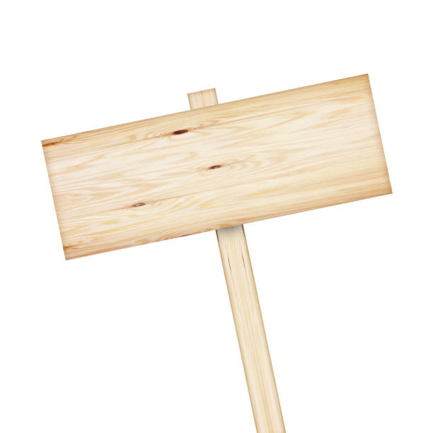 istock Wooden sign isolated on white 695685286