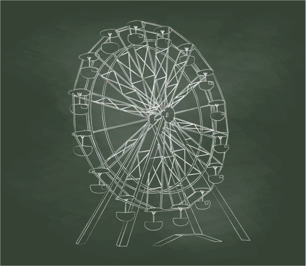 Chalkboard Ferris Wheel Chalkboard vector illustration of a ferris wheel ferris wheel stock illustrations